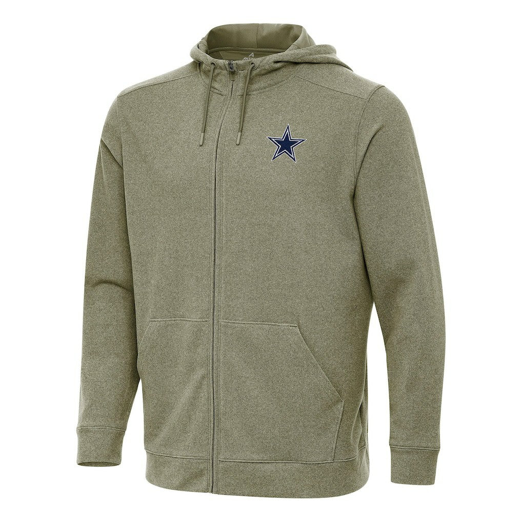 Dallas Cowboys Antigua Effortless Full-Zip Hoodie Olive