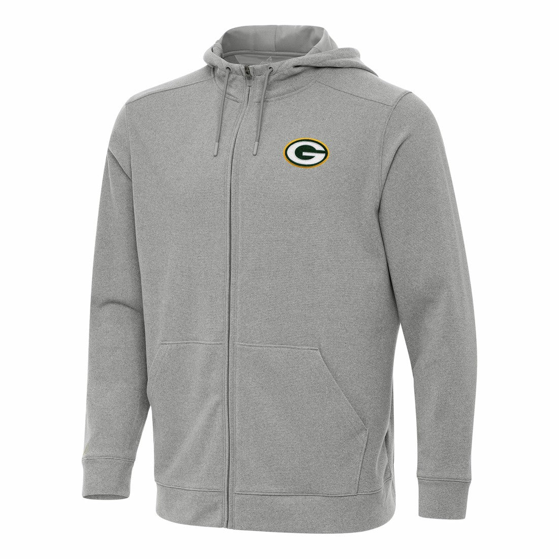 Green Bay Packers Antigua Effortless Full-Zip Hoodie Heather Gray