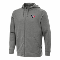 Houston Texans Antigua Effortless Full-Zip Hoodie Heather Black