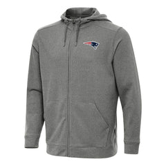 New England Patriots Antigua Effortless Full-Zip Hoodie Heather Black