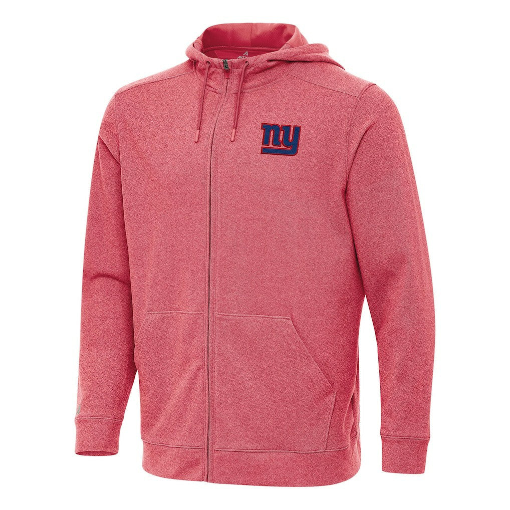 New York Giants Antigua Effortless Full-Zip Hoodie Heather Red
