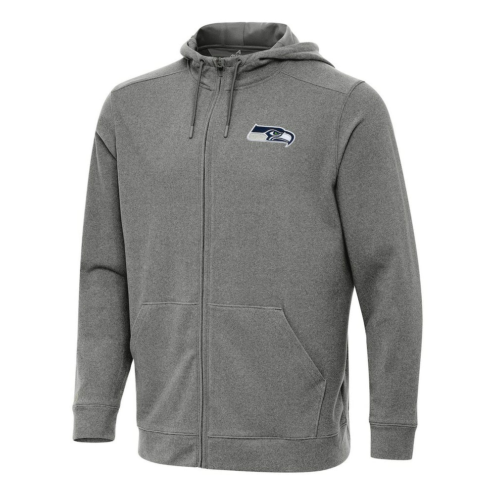 Seattle Seahawks Antigua Effortless Full-Zip Hoodie Heather Black