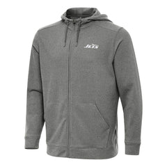 New York Jets Antigua Effortless Full-Zip Hoodie Heather Black