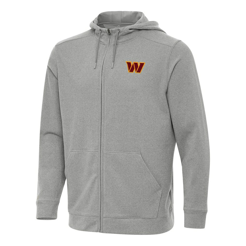 Washington Commanders Antigua Effortless Full-Zip Hoodie Heather Gray