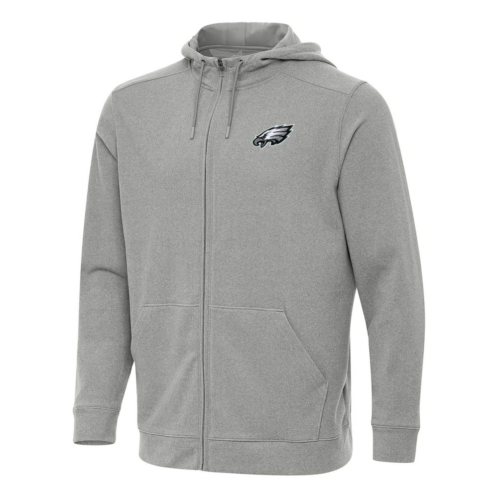 Philadelphia Eagles Antigua Effortless Full-Zip Hoodie Heather Gray