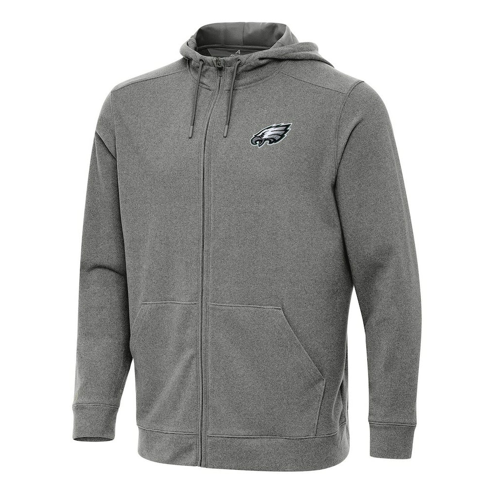 Philadelphia Eagles Antigua Effortless Full-Zip Hoodie Heather Black