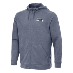 Seattle Seahawks Antigua Effortless Full-Zip Hoodie Heather College Navy