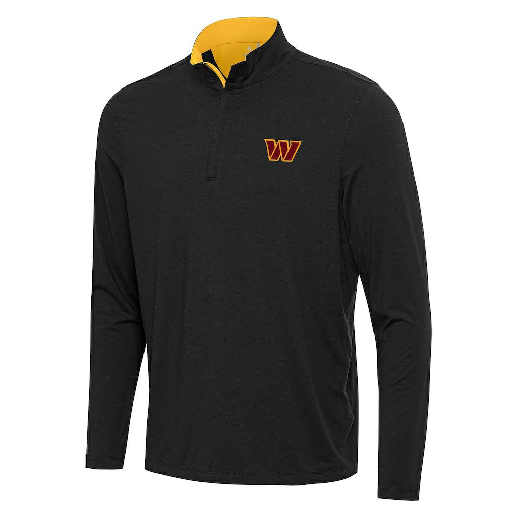 Washington Commanders Antigua Content Quarter-Zip Pullover Top Black/Gold