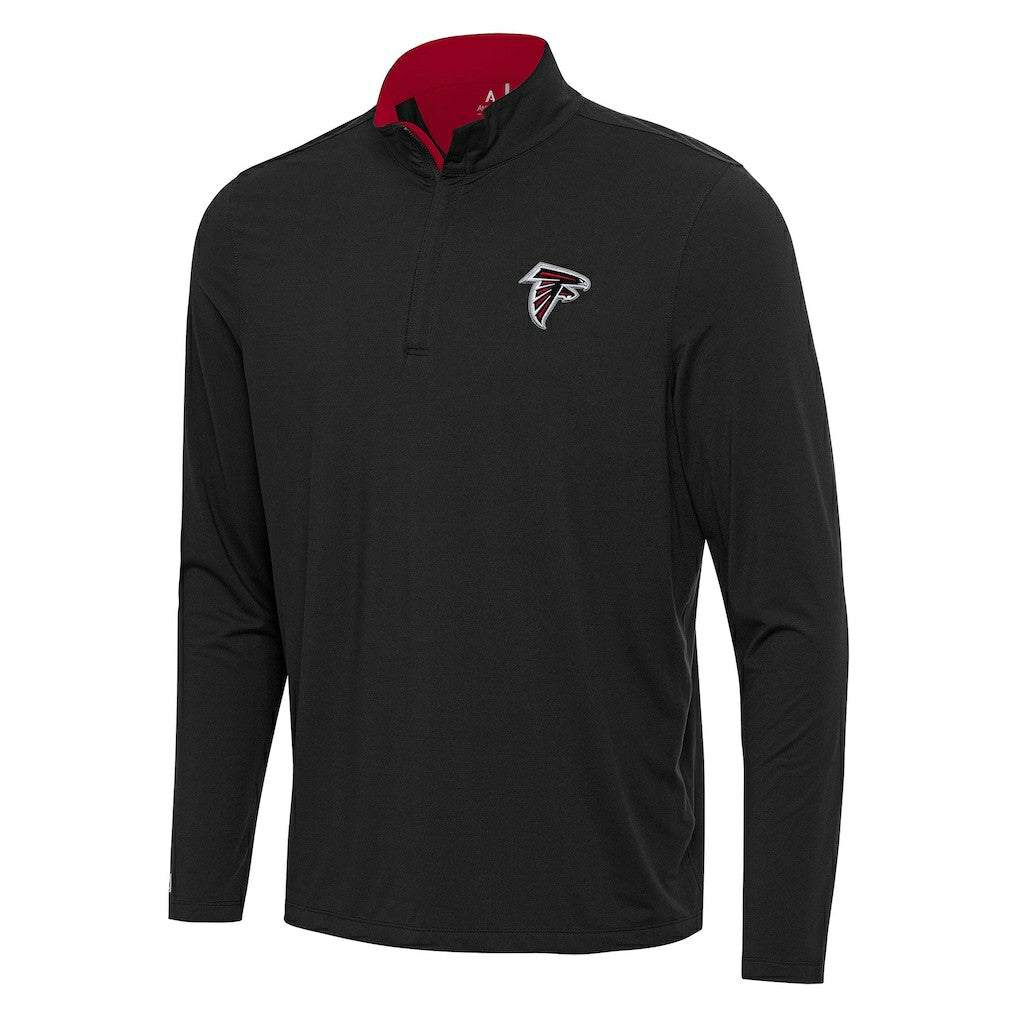 Atlanta Falcons Antigua Content Quarter-Zip Pullover Top Black/Red