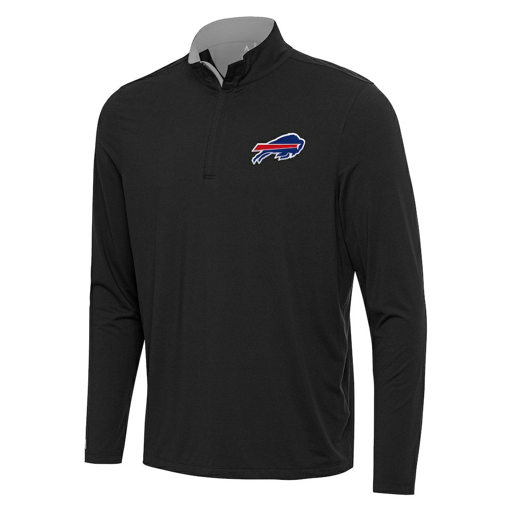 Buffalo Bills Antigua Content Quarter-Zip Pullover Top Black/Gray
