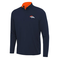Denver Broncos Antigua Content Quarter-Zip Pullover Top Navy/Orange