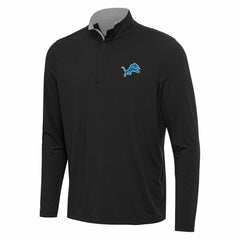 Detroit Lions Antigua Content Quarter-Zip Pullover Top Black/Gray