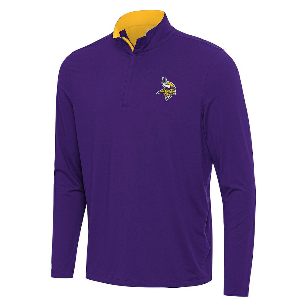 Minnesota Vikings Antigua Content Quarter-Zip Pullover Top Purple/Gold