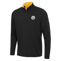 Pittsburgh Steelers Antigua Content Quarter-Zip Pullover Top Black/Gold
