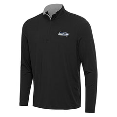 Seattle Seahawks Antigua Content Quarter-Zip Pullover Top Black/Gray