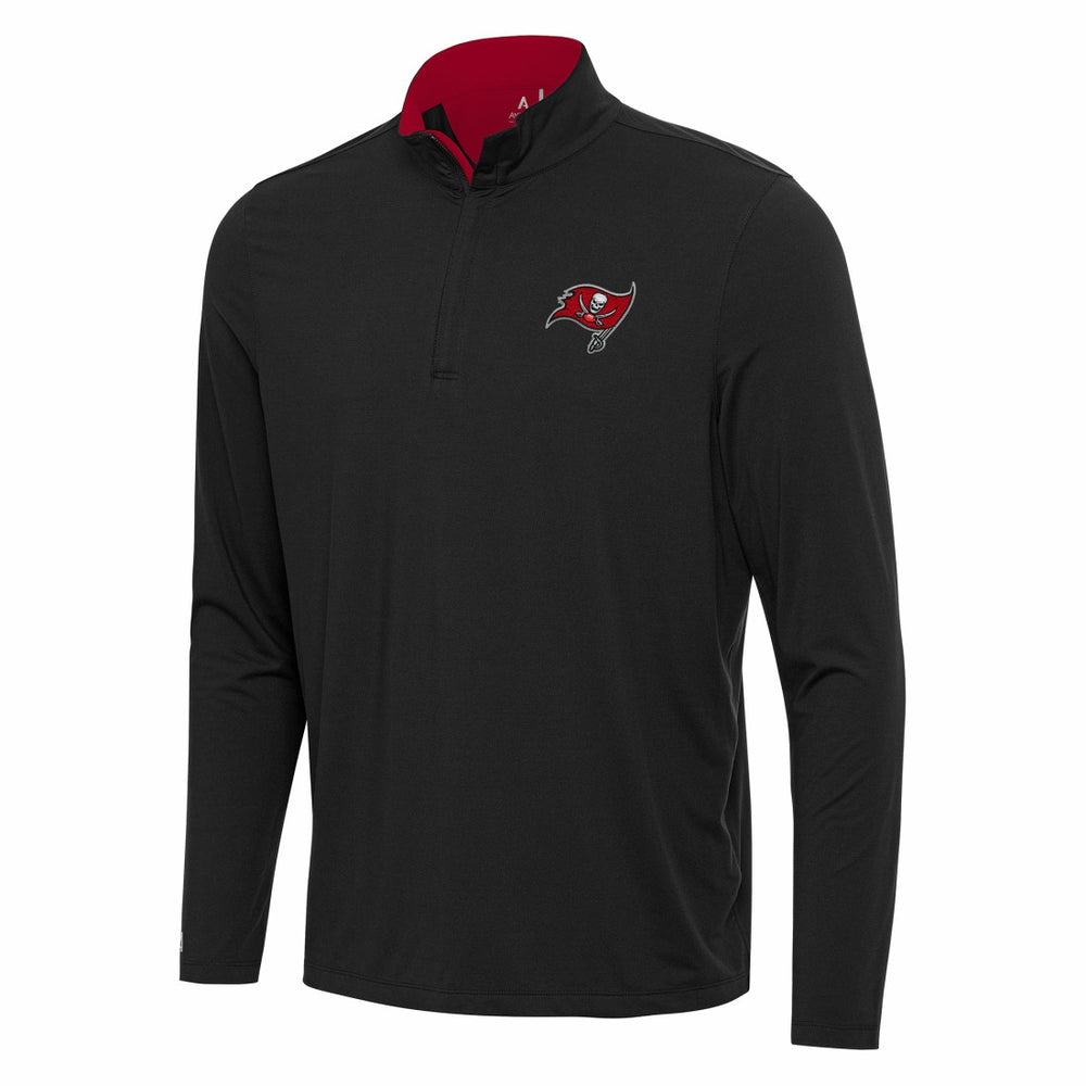 Tampa Bay Buccaneers Antigua Content Quarter-Zip Pullover Top Black/Red