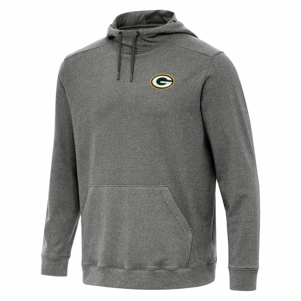 Green Bay Packers Antigua Cloud Pullover Hoodie Heather Black