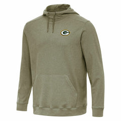 Green Bay Packers Antigua Cloud Pullover Hoodie Olive