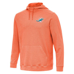Miami Dolphins Antigua Cloud Pullover Hoodie Heather Orange
