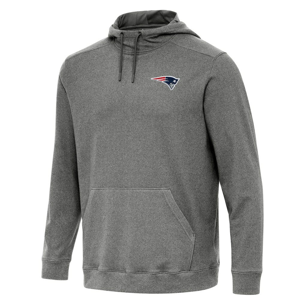 New England Patriots Antigua Cloud Pullover Hoodie Heather Black
