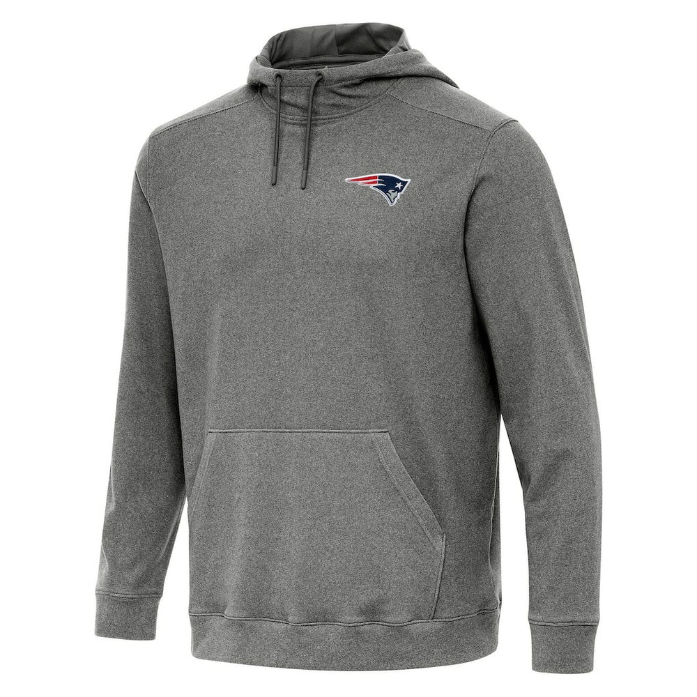 New England Patriots Antigua Cloud Pullover Hoodie Heather Black