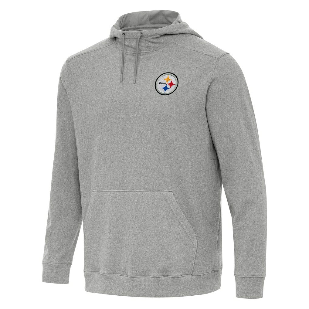 Pittsburgh Steelers Antigua Cloud Pullover Hoodie Heather Gray