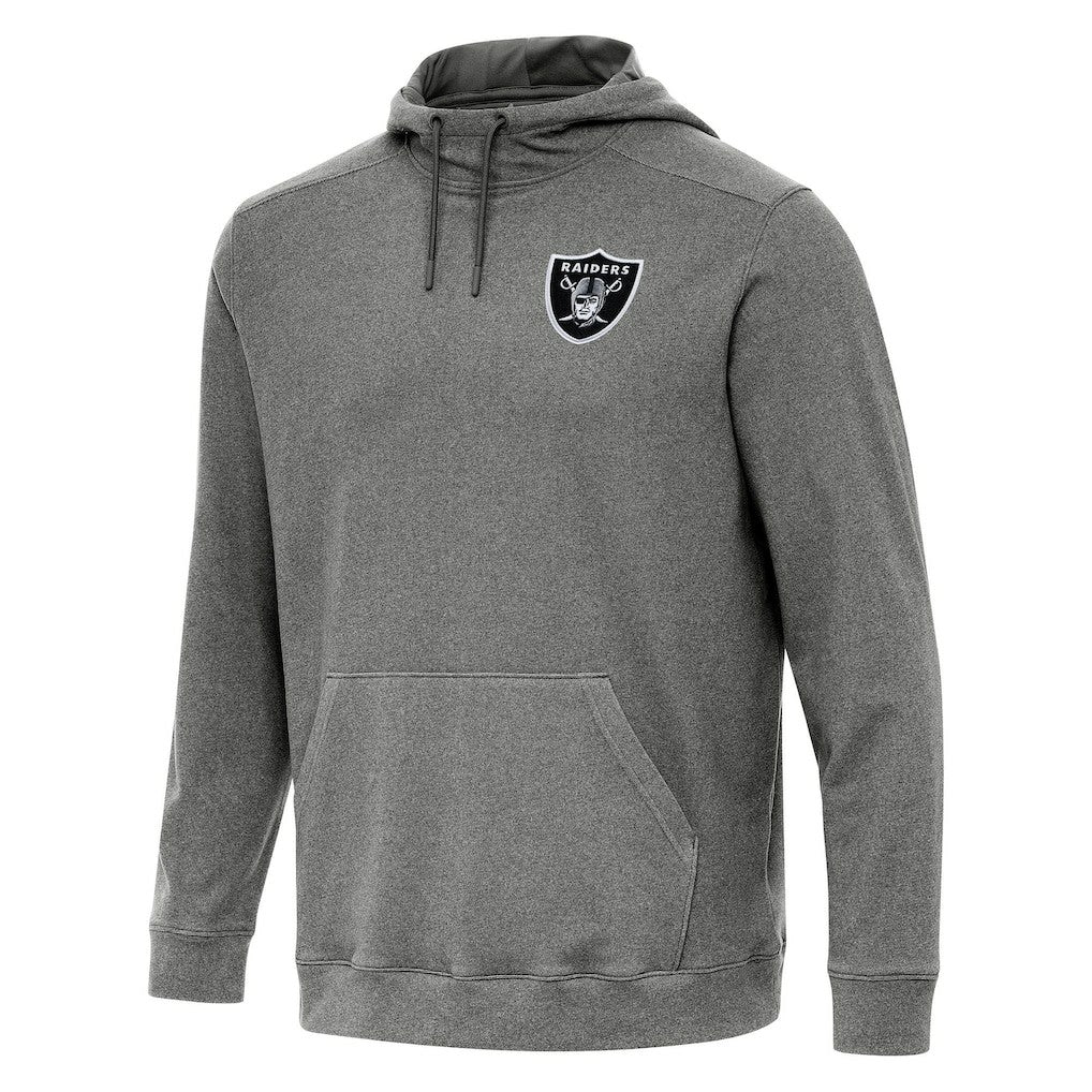 Las Vegas Raiders Antigua Cloud Pullover Hoodie Heather Black