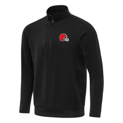 Cleveland Browns Antigua Generation Quarter-Zip Pullover Top Black