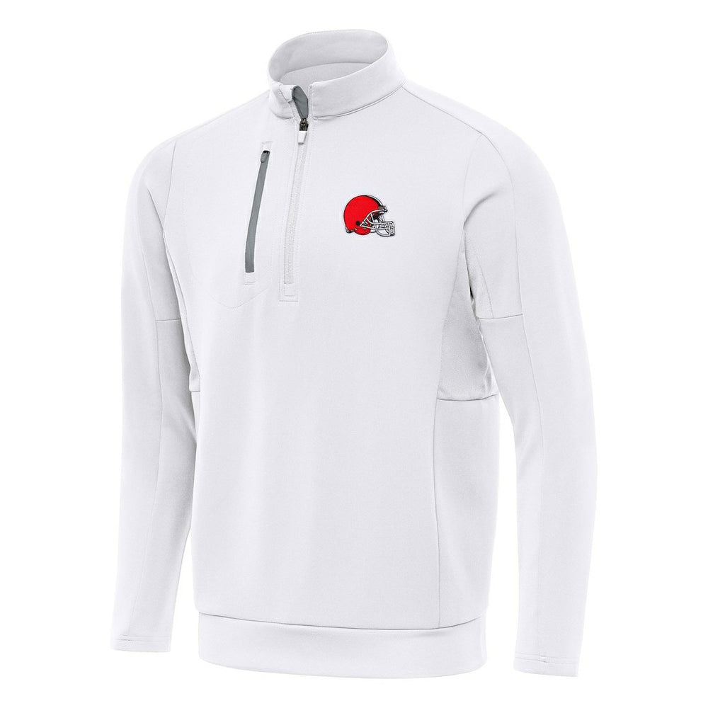 Cleveland Browns Antigua Generation Quarter-Zip Pullover Top White