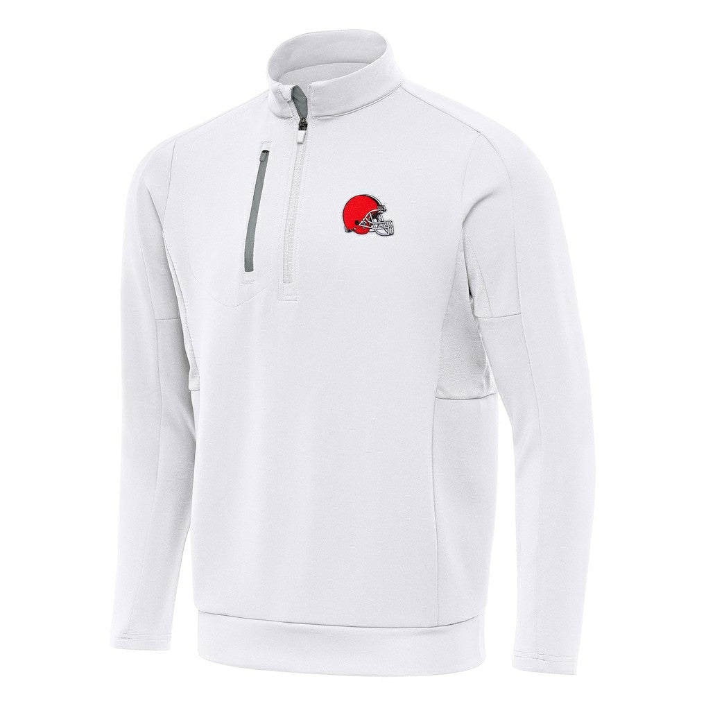 Cleveland Browns Antigua Generation Quarter-Zip Pullover Top White