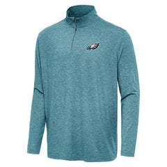Philadelphia Eagles Antigua Hunk Quarter-Zip Jacket Heather Midnight Green