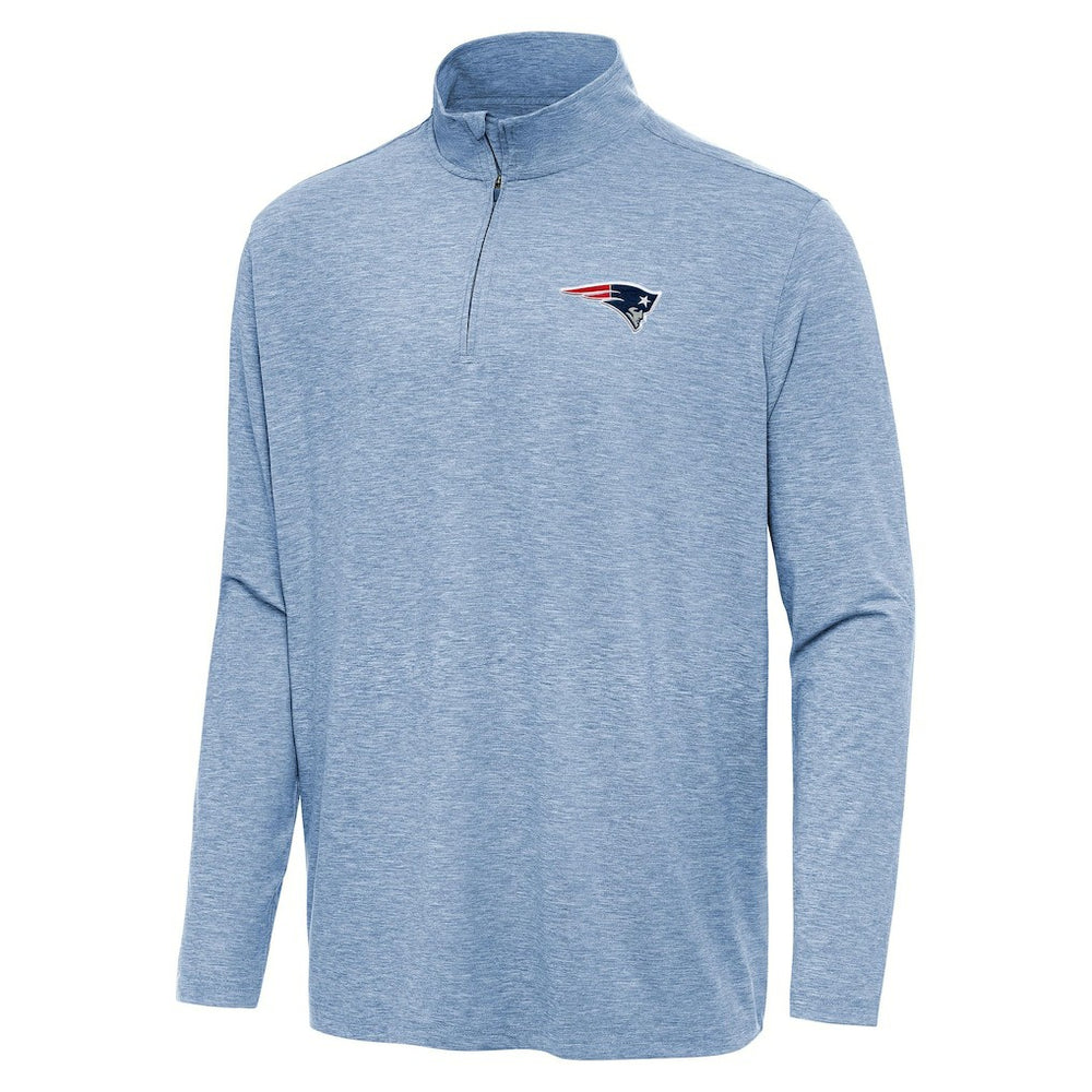 New England Patriots Antigua Hunk Quarter-Zip Jacket Heather Royal