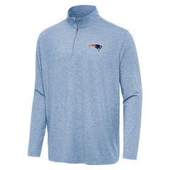 New England Patriots Antigua Hunk Quarter-Zip Jacket Heather Royal
