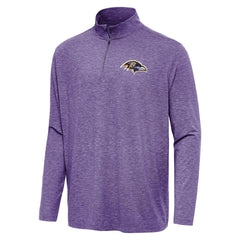 Baltimore Ravens Antigua Hunk Quarter-Zip Jacket Heather Purple