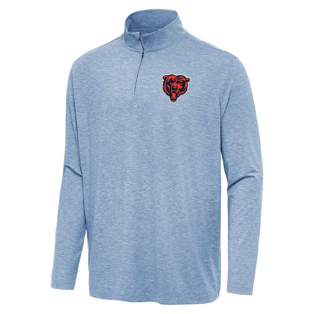 Chicago Bears Antigua Hunk Quarter-Zip Jacket Heather Royal