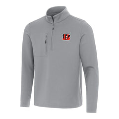 Cincinnati Bengals Antigua Insider Quarter-Zip Pullover Top Gray