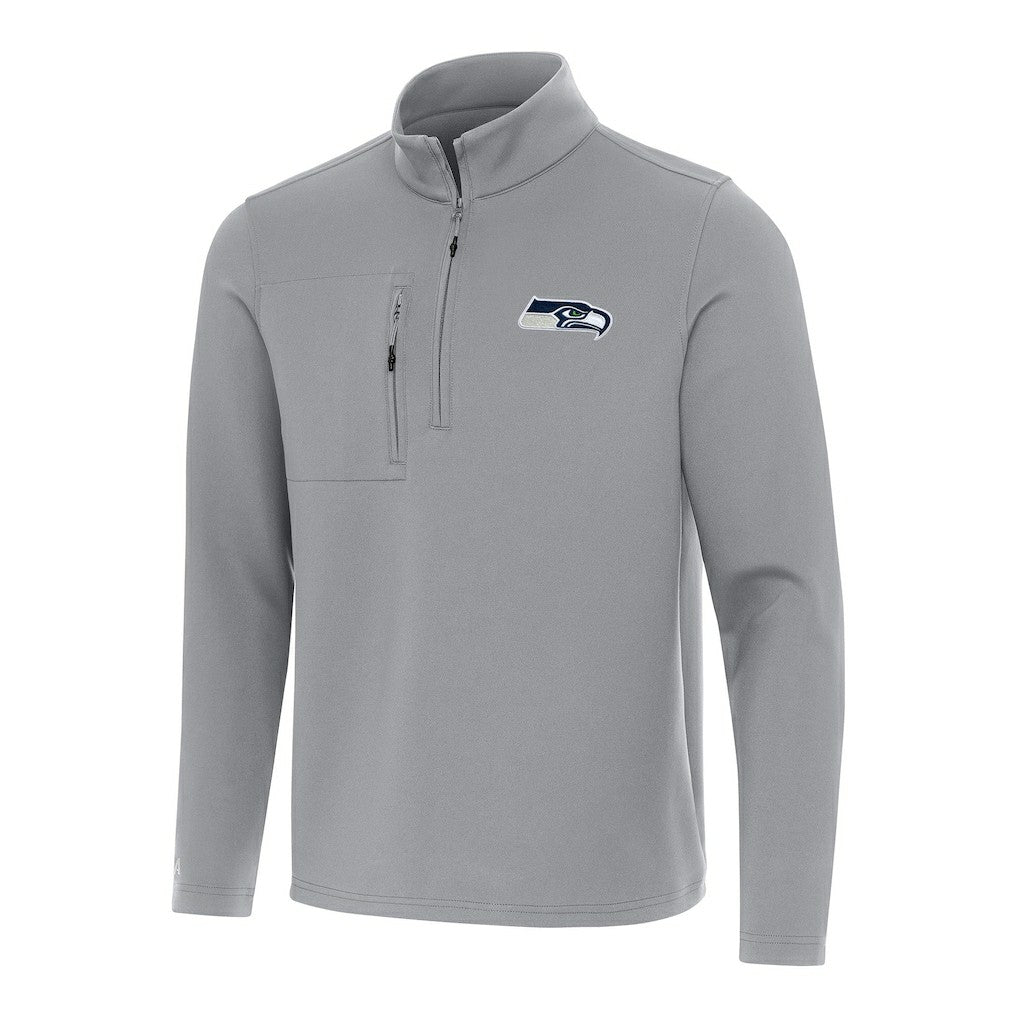 Seattle Seahawks Antigua Insider Quarter-Zip Pullover Top Gray