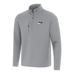 Seattle Seahawks Antigua Insider Quarter-Zip Pullover Top Gray