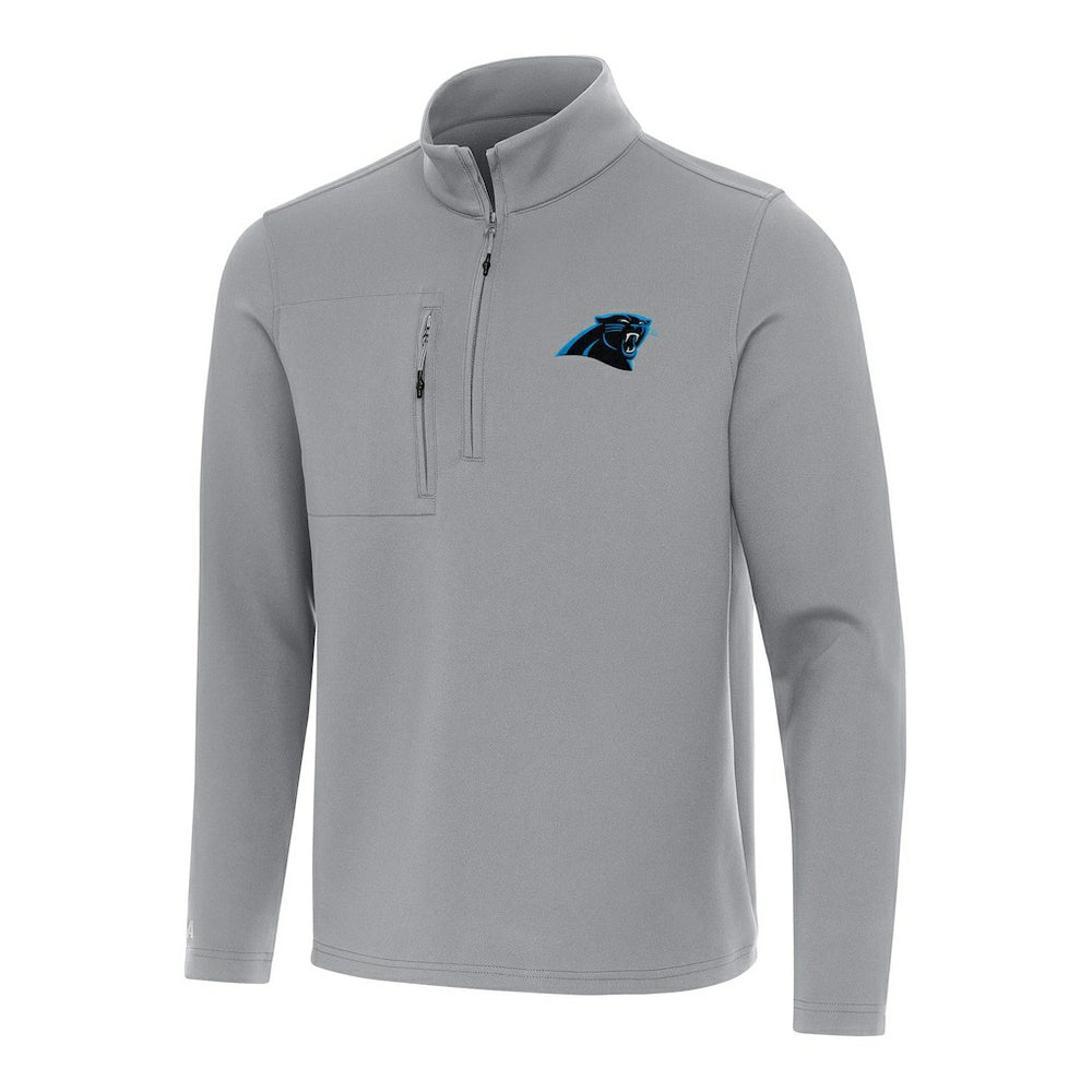 Carolina Panthers Antigua Insider Quarter-Zip Pullover Top Gray
