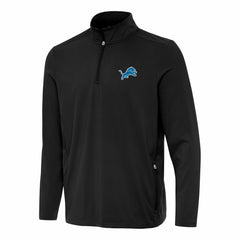 Detroit Lions Antigua Perilous Quarter-Zip Pullover Top Black