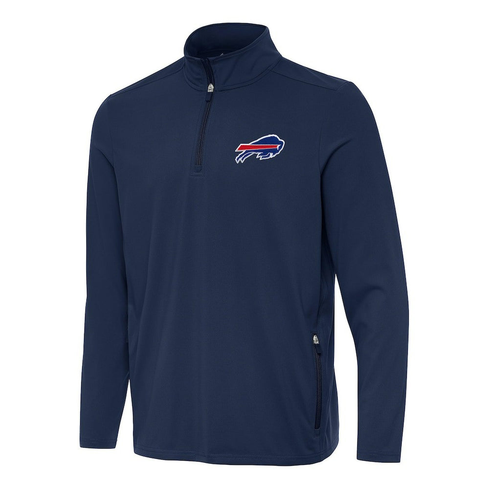 Buffalo Bills Antigua Perilous Quarter-Zip Pullover Top Navy