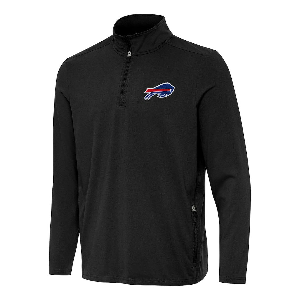 Buffalo Bills Antigua Perilous Quarter-Zip Pullover Top Black