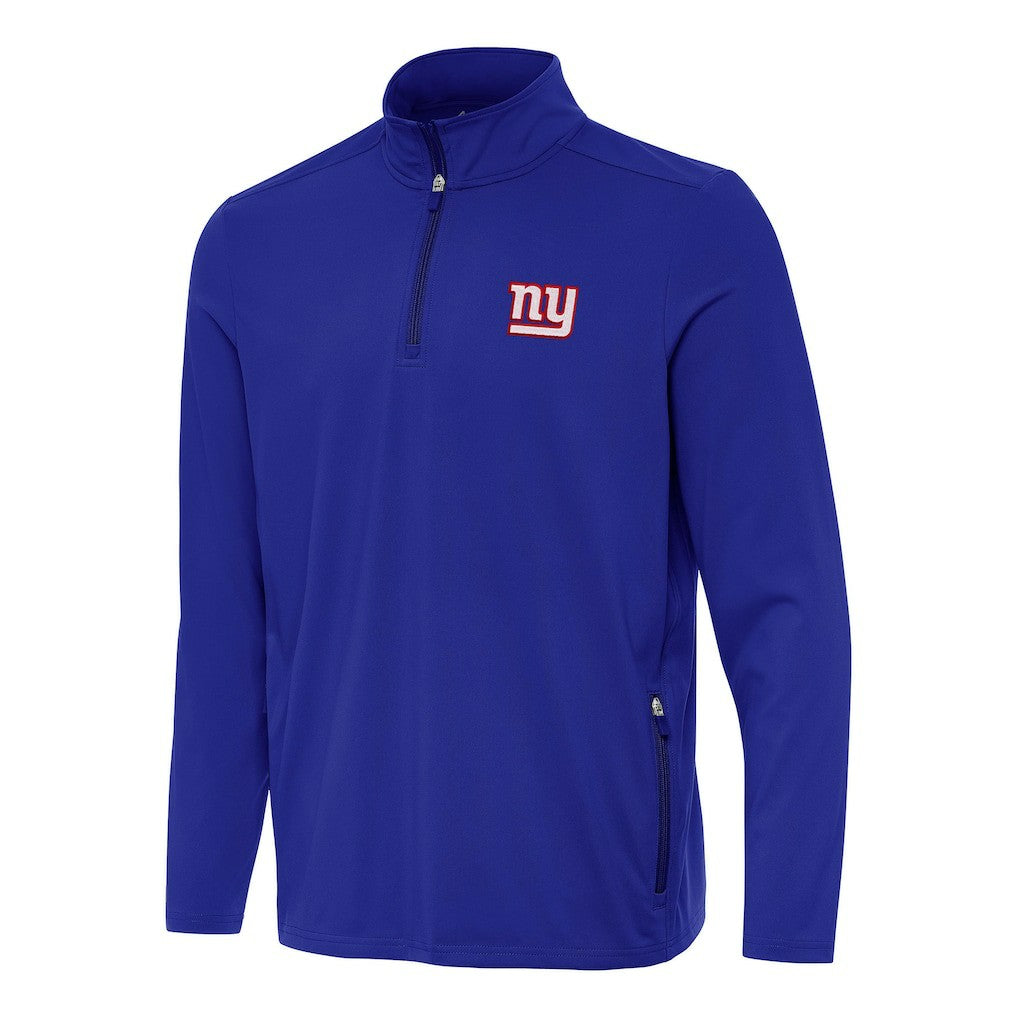 New York Giants Antigua Perilous Quarter-Zip Pullover Top Royal