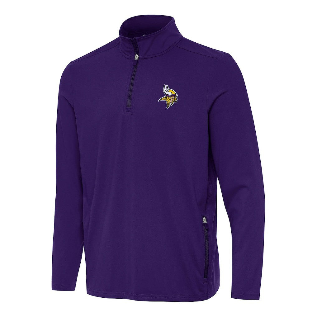 Minnesota Vikings Antigua Perilous Quarter-Zip Pullover Top Purple