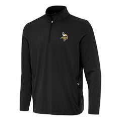Minnesota Vikings Antigua Perilous Quarter-Zip Pullover Top Black