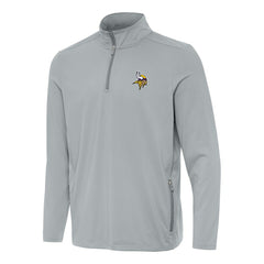 Minnesota Vikings Antigua Perilous Quarter-Zip Pullover Top Gray