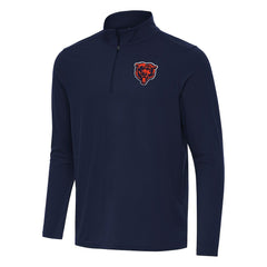 Chicago Bears Antigua Intent Quarter-Zip Pullover Top Navy
