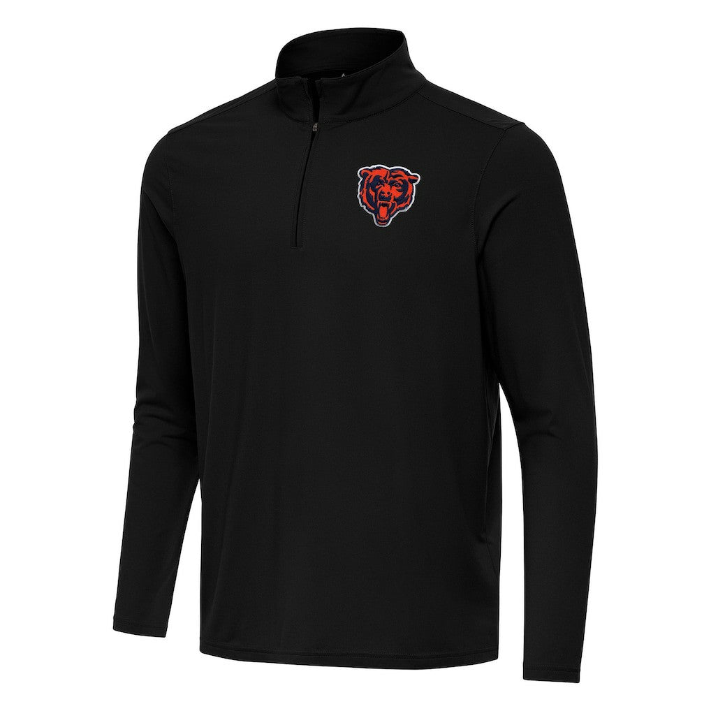 Chicago Bears Antigua Intent Quarter-Zip Pullover Top Black
