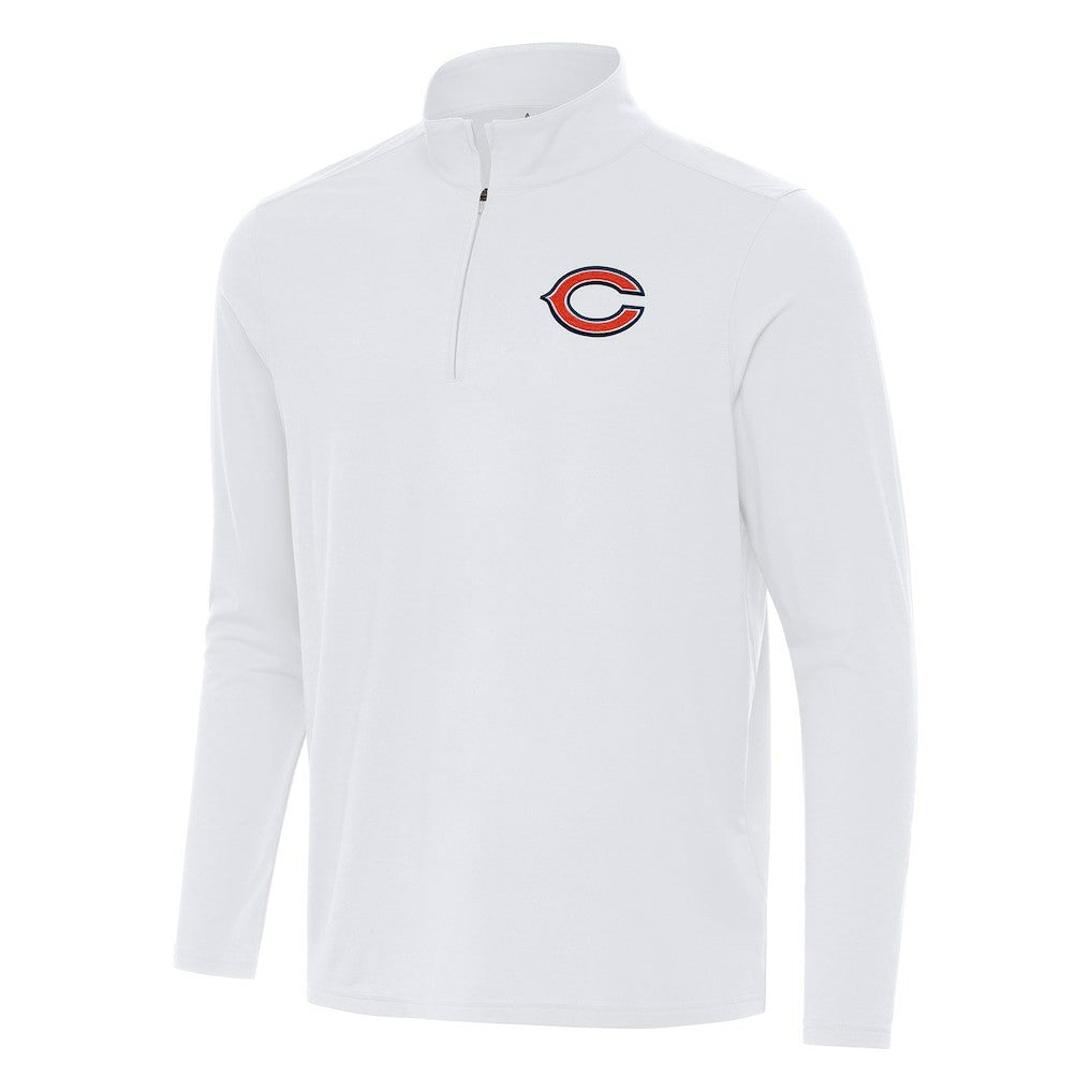 Chicago Bears Antigua Intent Quarter-Zip Pullover Top White