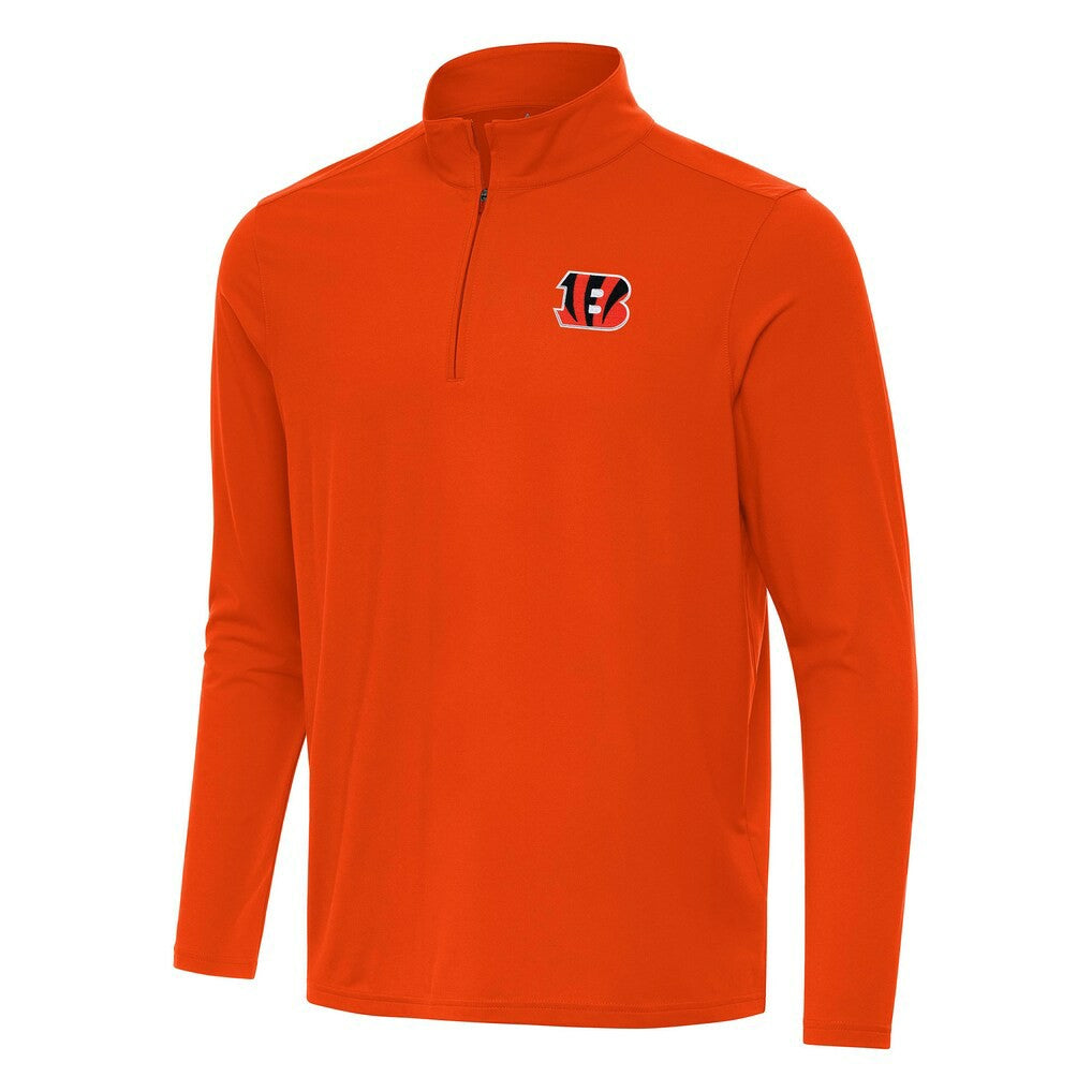Cincinnati Bengals Antigua Intent Quarter-Zip Pullover Top Orange